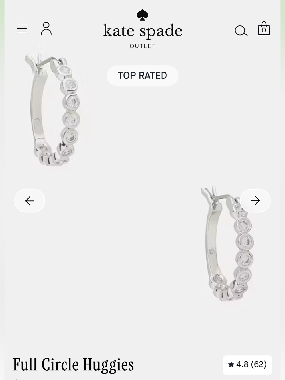 kate spade Full Circle Huggies Silver-Tone Crystal Hoop Earrings